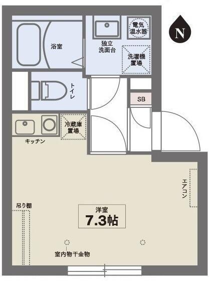 COCOFLAT東中野(ワンルーム/2階)の間取り写真