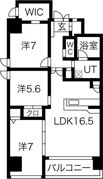 THE RESIDENCE M・KANOU(3LDK/2階)の間取り写真