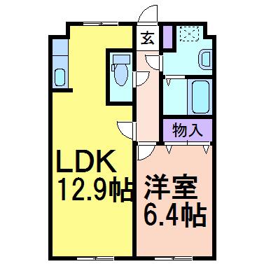 グラシア・K(1LDK/3階)の間取り写真