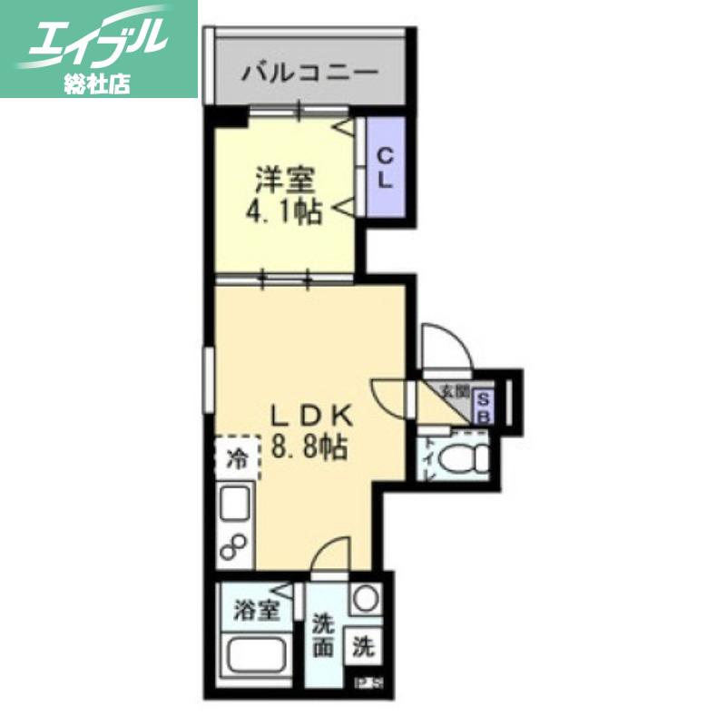 グランシェード川入(1LDK/3階)の間取り写真