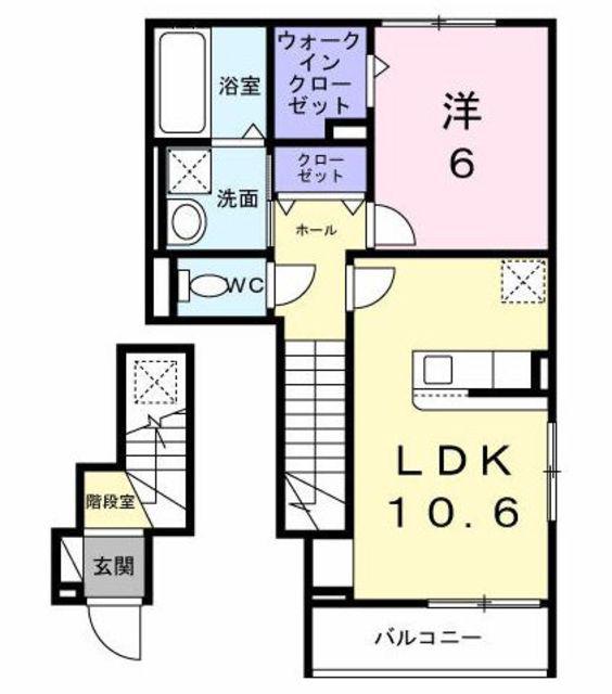 グロウヒルズ(1LDK/2階)の間取り写真
