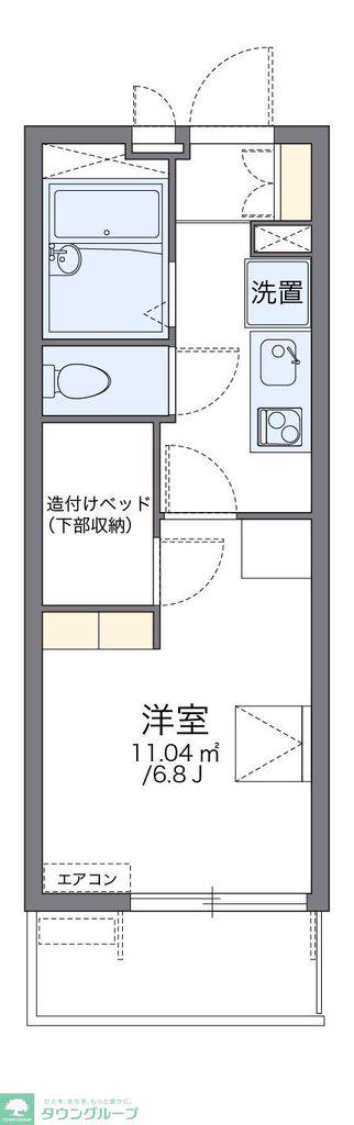 レオパレスグリーンプラザ湘南(1K/3階)の間取り写真