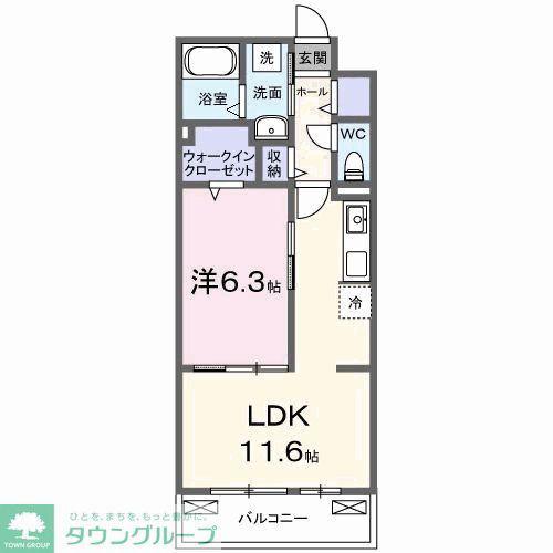 ベルヒルズノース(1LDK/2階)の間取り写真