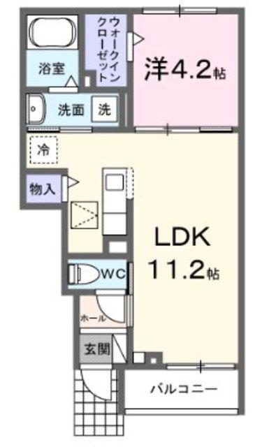 サミュール(1LDK/1階)の間取り写真