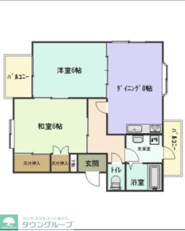 メゾンジーピー(2DK/1階)の間取り写真