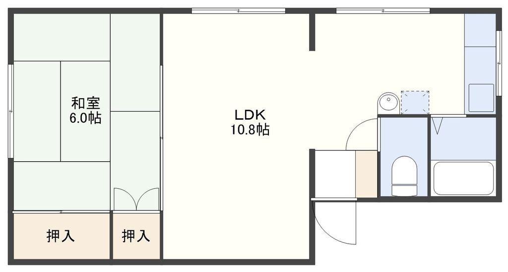 シュエット城栄(1LDK/2階)の間取り写真