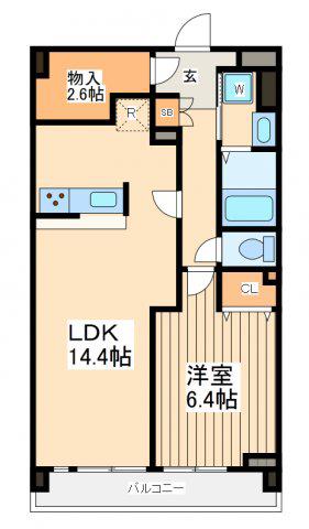ラヴィッサン(1LDK/4階)の間取り写真