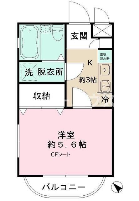 グランドヴィル487(1K/2階)の間取り写真