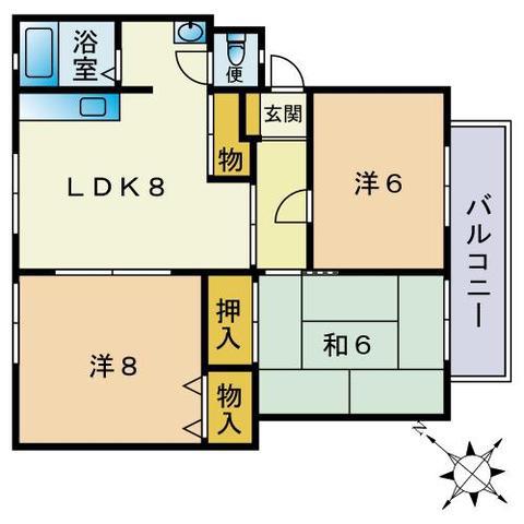 リバーヒルソメリア(3LDK/2階)の間取り写真