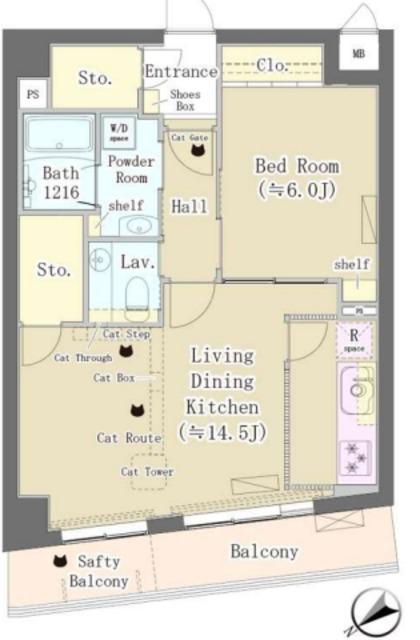 MAISON DE TAKAYA(1LDK/3階)の間取り写真
