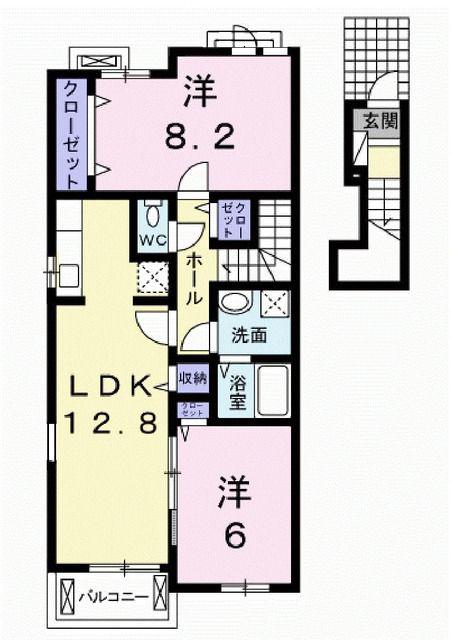 アフェット(2LDK/2階)の間取り写真