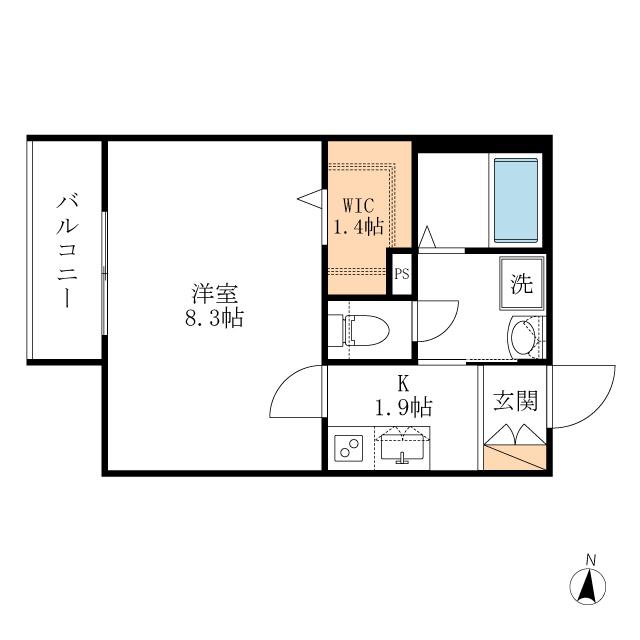 LUGAR ルガール(1K/3階)の間取り写真