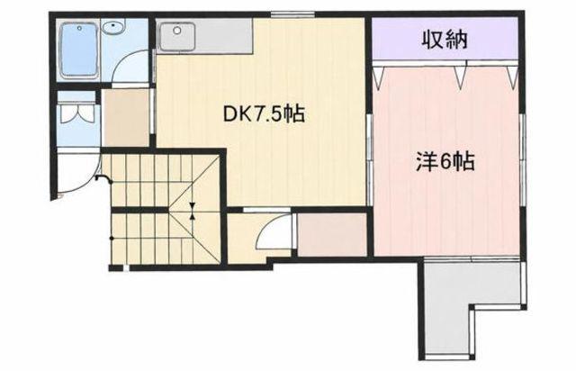 サウス・ヴィレッジII(1DK/2階)の間取り写真