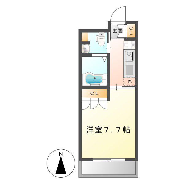 パークアクシス名駅南(1K/2階)の間取り写真