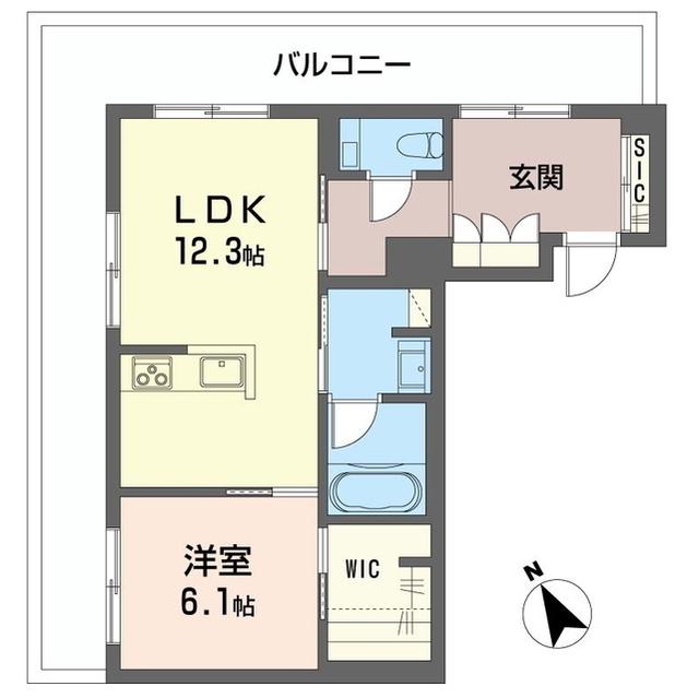 ウィステリアガーデン(1LDK/4階)の間取り写真