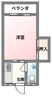 知念A棟(1K/4階)の間取り写真