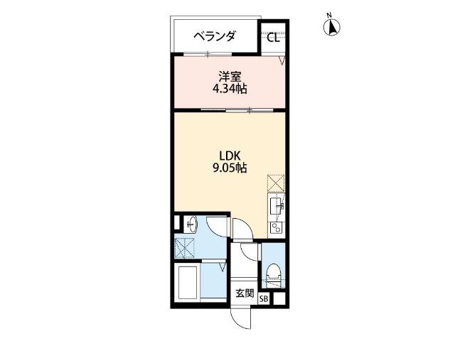 アイティーオ七道(1LDK/2階)の間取り写真