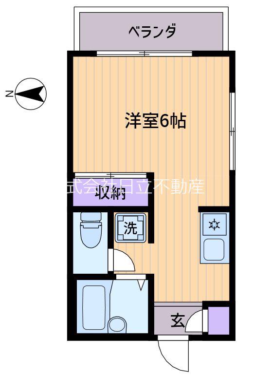 クラスター羽根木(1K/2階)の間取り写真