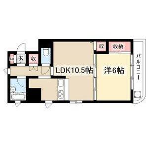 サンコートにしび(1LDK/2階)の間取り写真