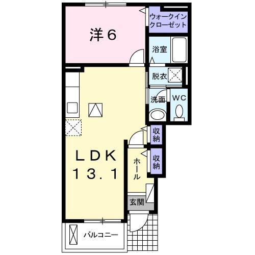 アップアイランドS A(1LDK/1階)の間取り写真