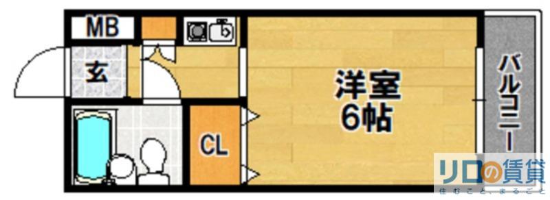 パインハイツ(1K/3階)の間取り写真