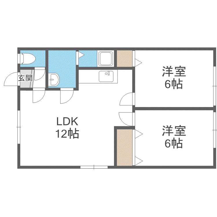 寿住ハイツ(2LDK/2階)の間取り写真