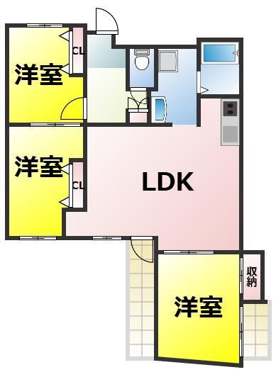 メゾンエトワール(3LDK/7階)の間取り写真