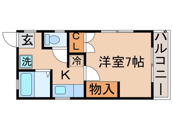 立澤ハウス(1K/2階)の間取り写真