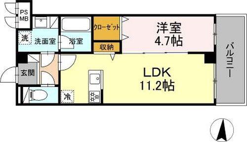 TERRACE WELLNESSII(1LDK/3階)の間取り写真