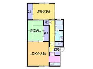 リバーサイド公園通I(2LDK/1階)の間取り写真