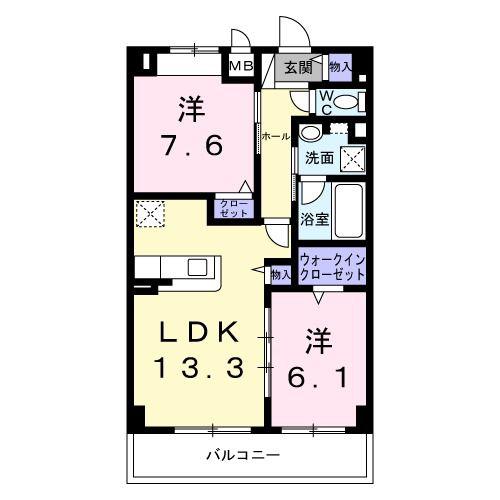 シュテルン・ブフト(2LDK/3階)の間取り写真