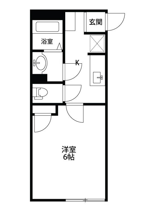 サンハウス(1K/1階)の間取り写真