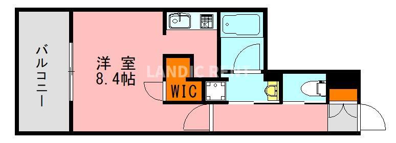 アソシアグロッツォ博多プレイス(ワンルーム/7階)の間取り写真
