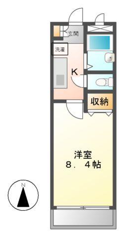サニーハイツMA(1K/2階)の間取り写真
