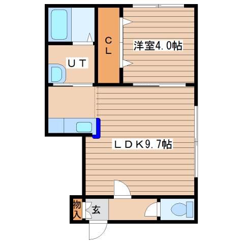 JR函館本線 手稲駅 徒歩7分 3階建 築10年(1LDK/2階)の間取り写真