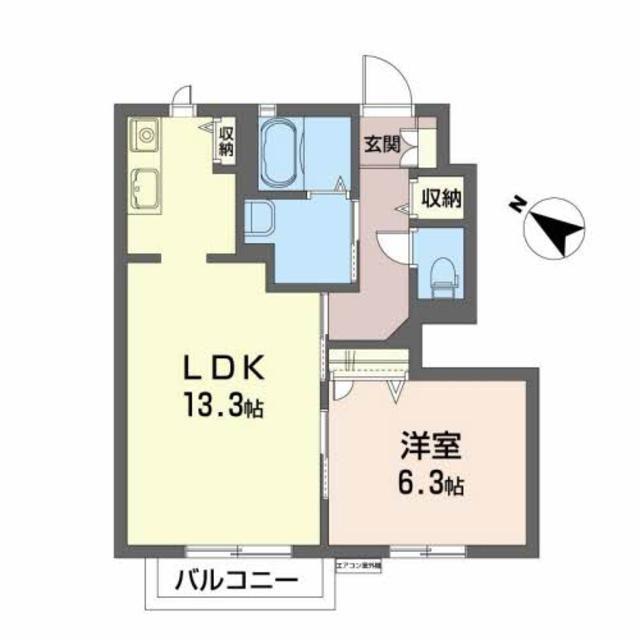 フォレストパーク(1LDK/1階)の間取り写真