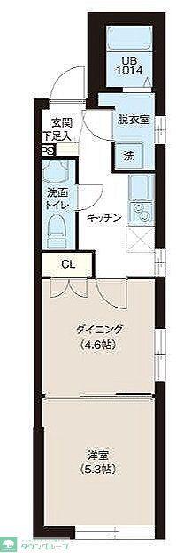 レピュア池袋本町レジデンスウエスト(1DK/1階)の間取り写真