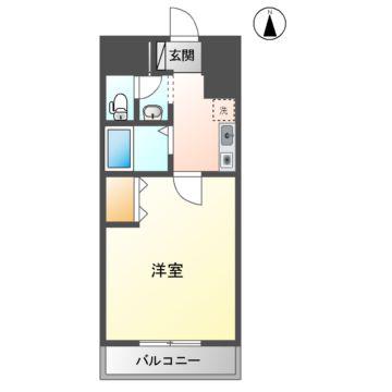 第二高砂ハイム(1K/2階)の間取り写真
