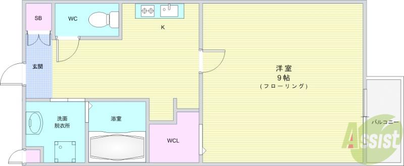 FELICE フェリーチェ(1K/1階)の間取り写真