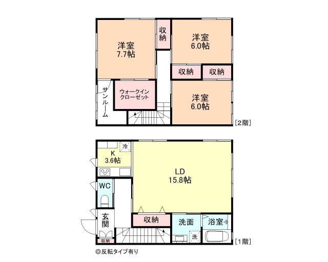 AQUA GARDENA棟(3LDK/1階)の間取り写真