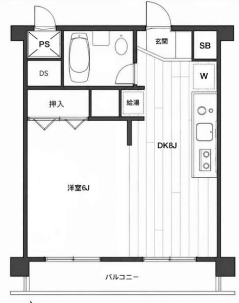 イトーピア市川マンション(1DK/4階)の間取り写真