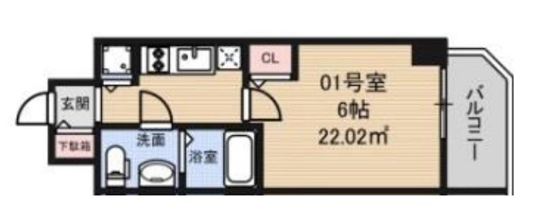 S-RESIDENCE北浜(1K/5階)の間取り写真
