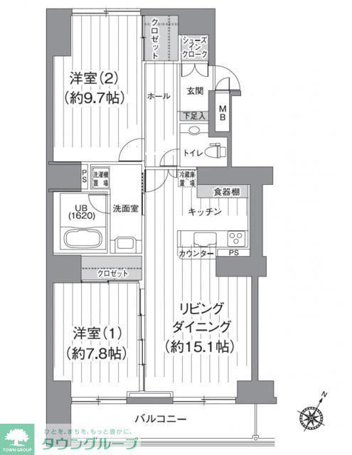 TSGARDEN北柏1号棟(2LDK/4階)の間取り写真