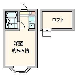 ブルースカイツルセ(ワンルーム/1階)の間取り写真