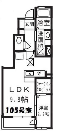 ラウム・フォルトゥーナ(1LDK/1階)の間取り写真