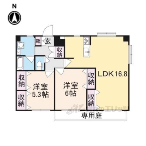 エイトブリッジウエスト(2LDK/3階)の間取り写真