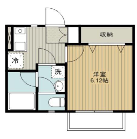 ヴェール大牧A棟 A(1K/2階)の間取り写真