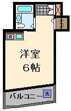 ロイヤルヴィラ(ワンルーム/4階)の間取り写真