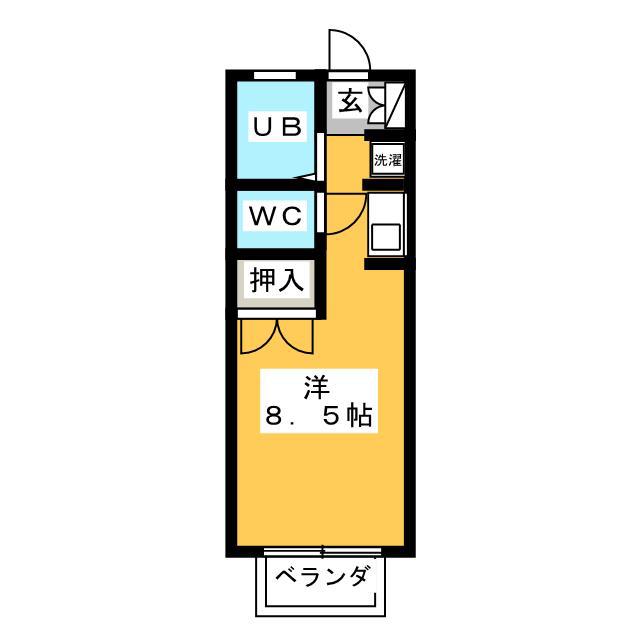 サンハイツ(ワンルーム/2階)の間取り写真