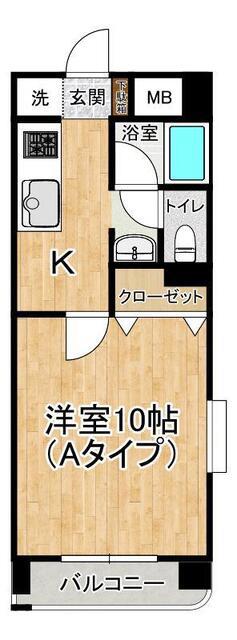 グレース春日III(1K/5階)の間取り写真